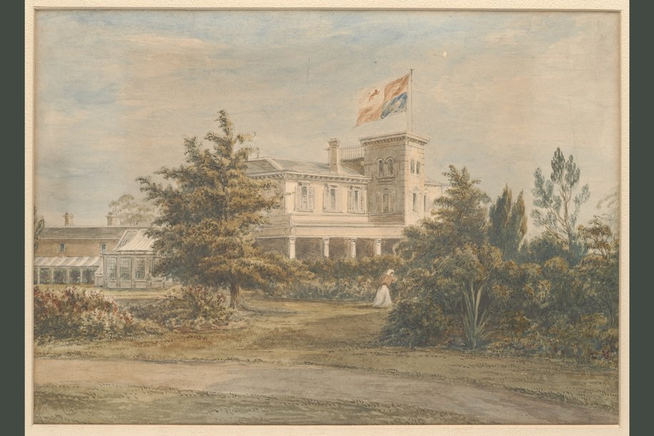 Toorak House, Toorak, painted by Anna-Maria Georgiana Bright, c1869, is a fine example of Victorian-era architecture
Source: State Library of Victoria