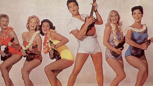 Singer and actor Elvis Presley in a scene from the 1961 film Blue Hawaii.
